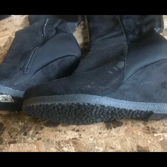 Faux Suede Wedge Boots - Picture 3 of 3